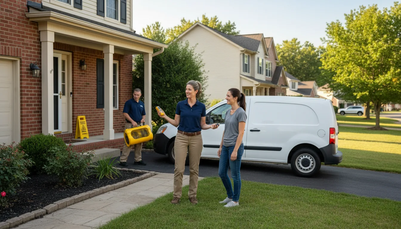 Residential water damage restoration in Farmer City, IL